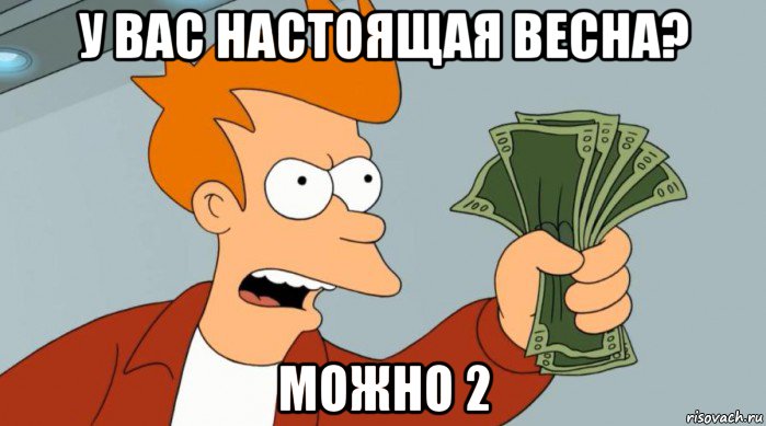 у вас настоящая весна? можно 2, Мем Заткнись и возьми мои деньги