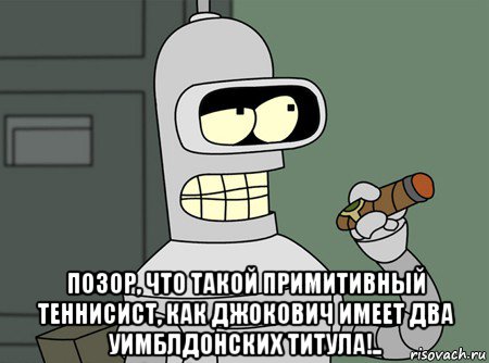  позор, что такой примитивный теннисист, как джокович имеет два уимблдонских титула!..