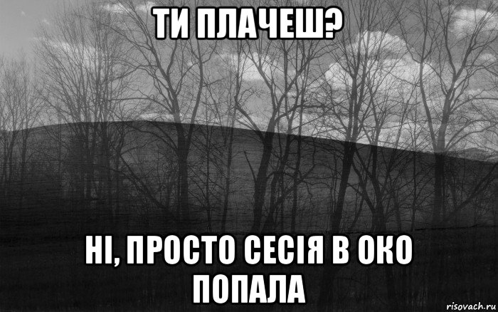 ти плачеш? ні, просто сесія в око попала, Мем безысходность тлен боль