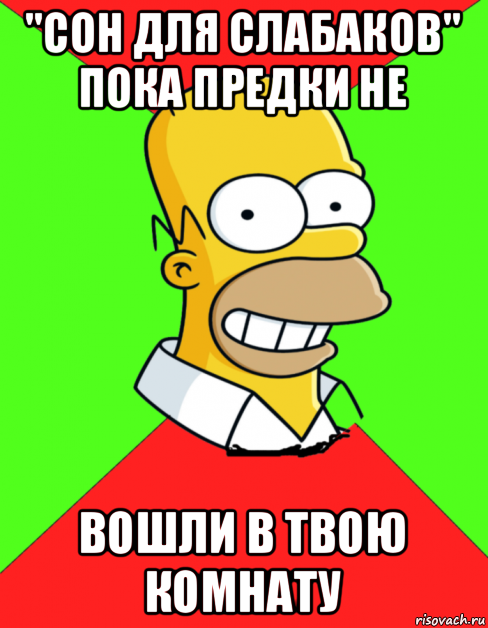 "сон для слабаков" пока предки не вошли в твою комнату, Мем  Гомер