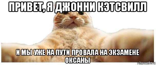 привет, я джонни кэтсвилл и мы уже на пути провала на экзамене оксаны, Мем   Кэтсвилл