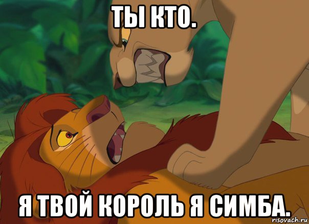 ты кто. я твой король я симба.