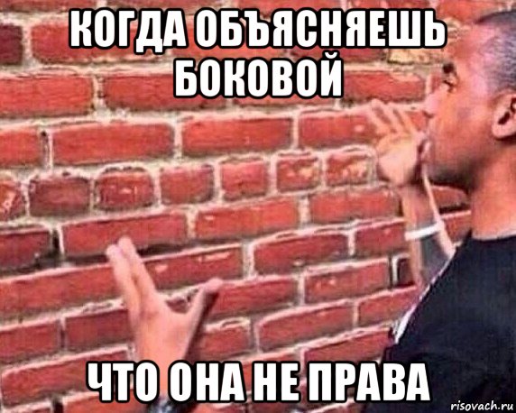 когда объясняешь боковой что она не права