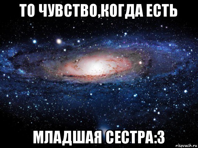 то чувство,когда есть младшая сестра:3, Мем Вселенная