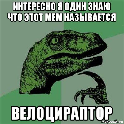 интересно я один знаю что этот мем называется велоцираптор, Мем Филосораптор