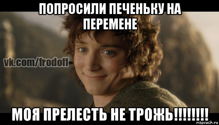 попросили печеньку на перемене моя прелесть не трожь!!!!!!!!, Мем  Фродо