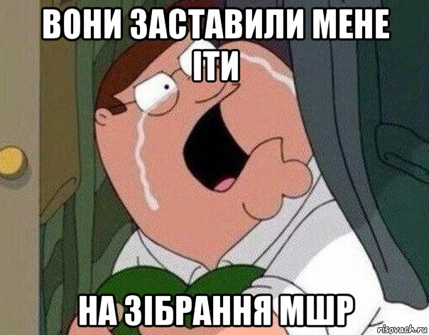 вони заставили мене іти на зібрання мшр, Мем Гриффин плачет