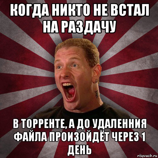 когда никто не встал на раздачу в торренте, а до удаленния файла произойдёт через 1 день, Мем Кори Тейлор в шоке