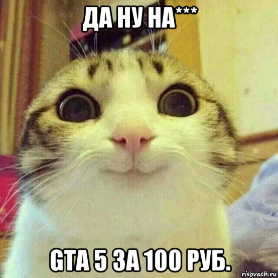 да ну на*** gta 5 за 100 руб., Мем       Котяка-улыбака