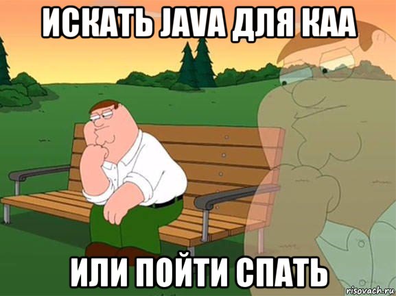 искать java для каа или пойти спать, Мем Задумчивый Гриффин