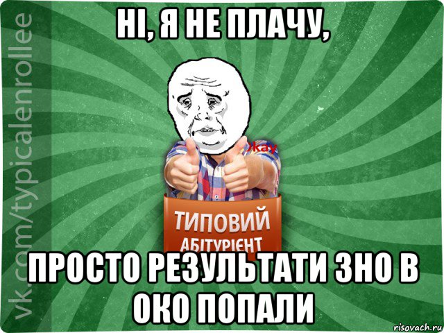 ні, я не плачу, просто результати зно в око попали