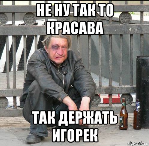 не ну так то красава так держать игорек, Мем Бомжара