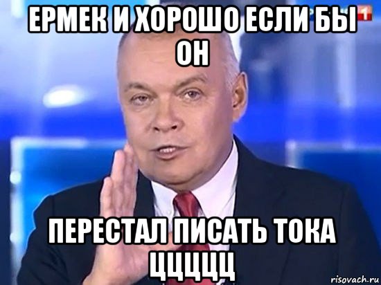 ермек и хорошо если бы он перестал писать тока ццццц, Мем Киселёв 2014