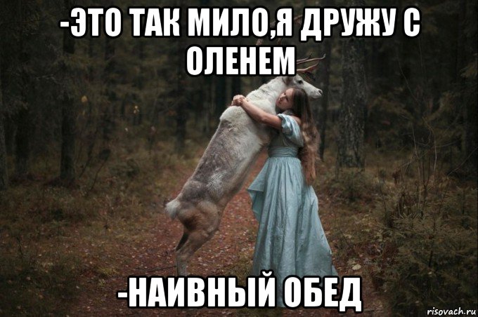 -это так мило,я дружу с оленем -наивный обед