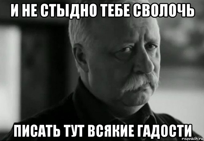 и не стыдно тебе сволочь писать тут всякие гадости, Мем Не расстраивай Леонида Аркадьевича