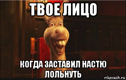 твое лицо когда заставил настю лольнуть, Мем Осел из Шрека