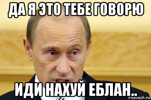 да я это тебе говорю иди нахуй еблан.., Мем путин