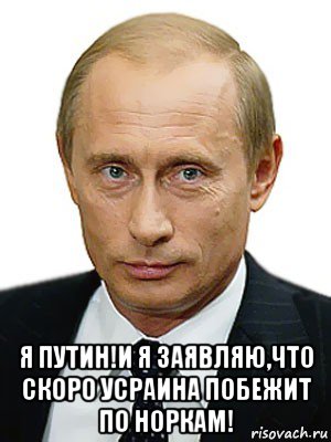  я путин!и я заявляю,что скоро усраина побежит по норкам!