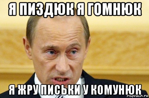 я пиздюк я гомнюк я жру письки у комунюк, Мем путин