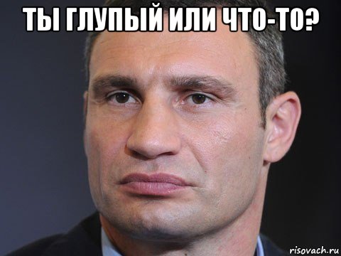 ты глупый или что-то? 