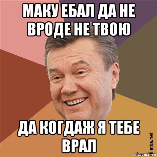 маку ебал да не вроде не твою да когдаж я тебе врал, Мем Типовий Яник