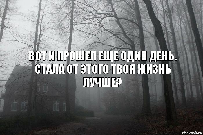 Вот и прошел еще один день.
Стала от этого твоя жизнь лучше?, Комикс  Тлен