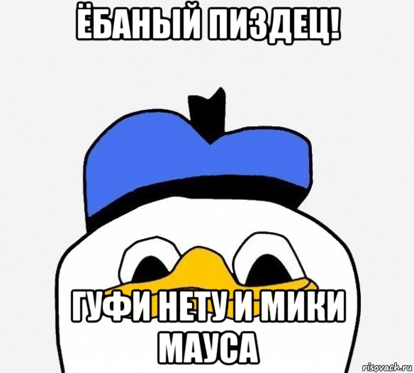 ёбаный пиздец! гуфи нету и мики мауса, Мем Утка