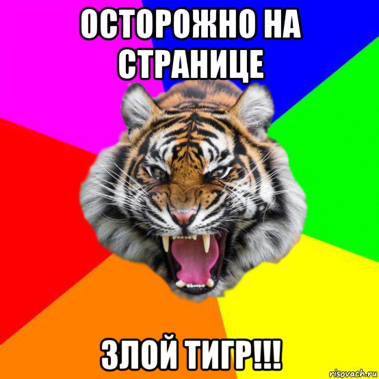 осторожно на странице злой тигр!!!, Мем  ДЕРЗКИЙ ТИГР