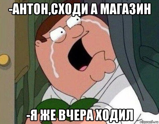 -антон,сходи а магазин -я же вчера ходил, Мем Гриффин плачет