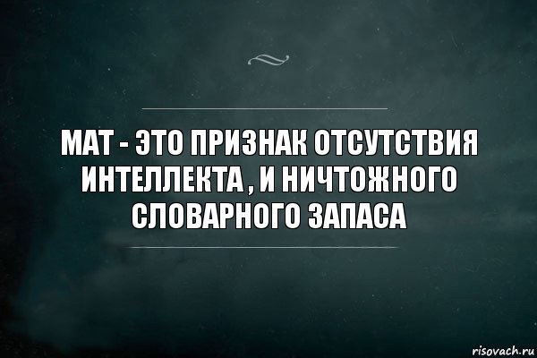 Мат - это признак отсутствия интеллекта , и ничтожного словарного запаса, Комикс Игра Слов