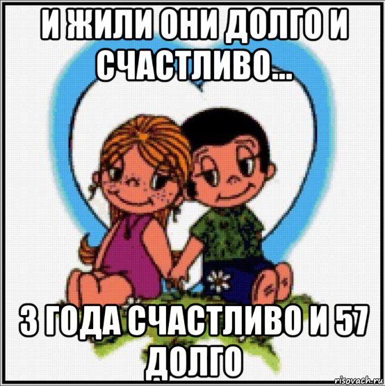 и жили они долго и счастливо... 3 года счастливо и 57 долго, Мем Love is