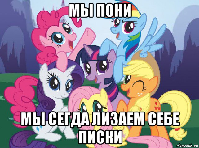 мы пони мы сегда лизаем себе писки, Мем My little pony