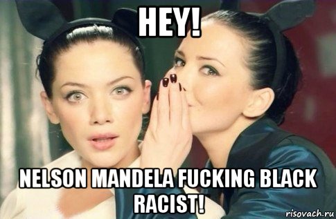 hey! nelson mandela fucking black racist!, Мем  Он