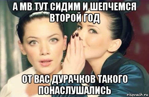 а мв тут сидим и шепчемся второй год от вас дурачков такого понаслушались, Мем  Он