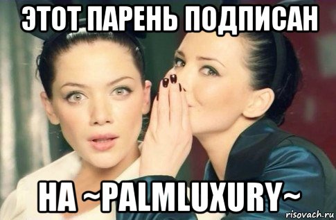 этот парень подписан на ~palmluxury~, Мем  Он