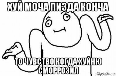 хуй моча пизда конча то чувство когда хуйню сморрозил, Мем Почему бы и нет