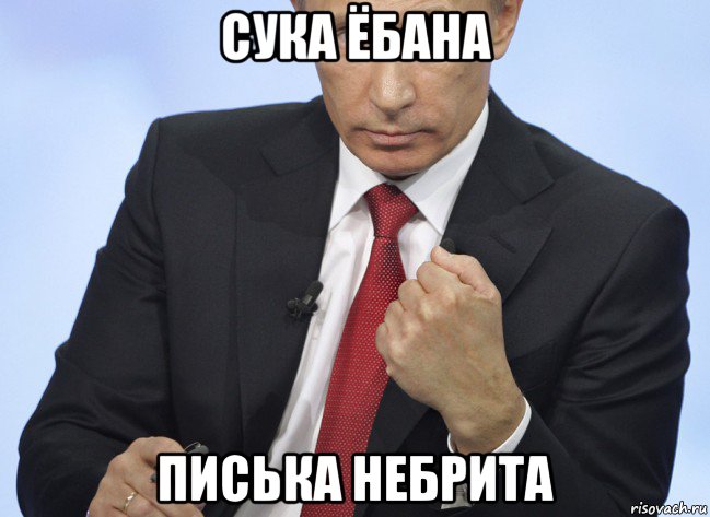 сука ёбана писька небрита, Мем Путин показывает кулак