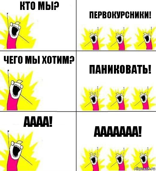 кто мы? первокурсники! чего мы хотим? паниковать! аааа! ааааааа!, Комикс Кто мы и чего мы хотим