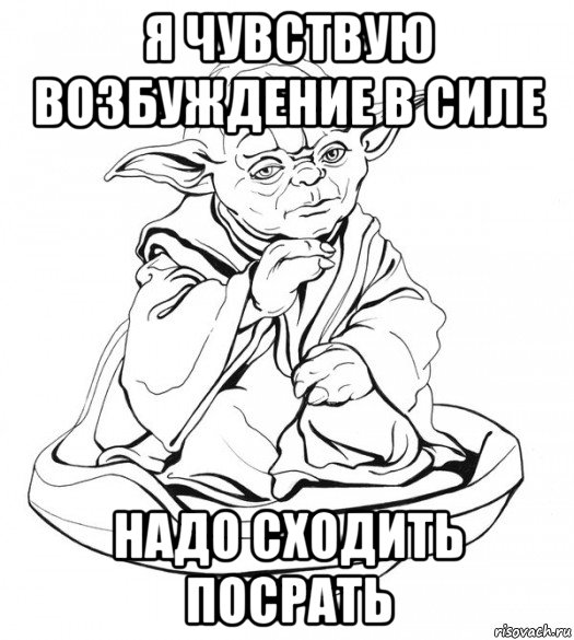 я чувствую возбуждение в силе надо сходить посрать, Мем Мастер Йода