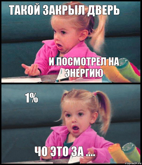 Такой закрыл дверь И посмотрел на энергию 1% Чо это за ...., Комикс  Возмущающаяся девочка