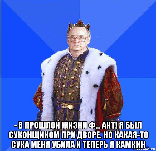  - в прошлой жизни ф... акт! я был суконщиком при дворе. но какая-то сука меня убила и теперь я камкин, Мем Камкин