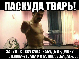 паскуда тварь! забудь совку сука! забудь дедушку ленина-уебана и сталина уебана!, Мем Паскуда тварь