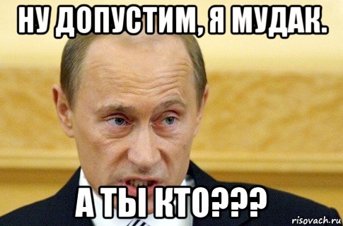 ну допустим, я мудак. а ты кто???, Мем путин