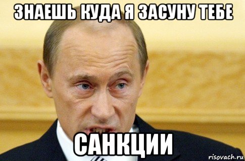 знаешь куда я засуну тебе санкции, Мем путин