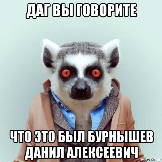 даг вы говорите что это был бурнышев данил алексеевич, Мем укуренный лемур