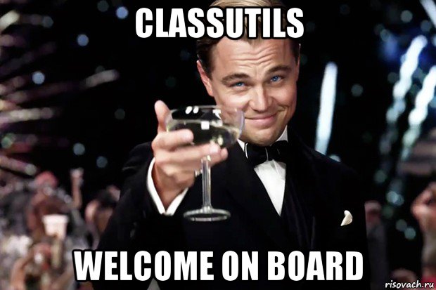 classutils welcome on board, Мем Великий Гэтсби (бокал за тех)