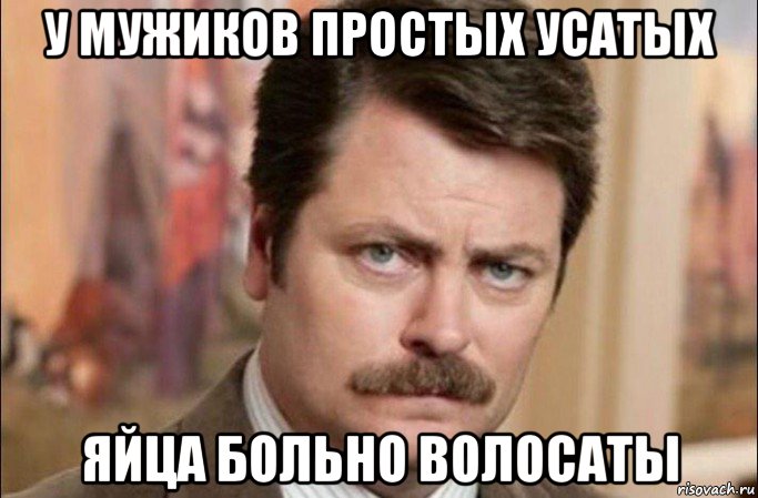 у мужиков простых усатых яйца больно волосаты, Мем  Я человек простой