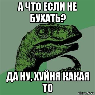 а что если не бухать? да ну, хуйня какая то, Мем Филосораптор