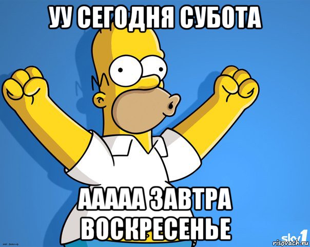 уу сегодня субота ааааа завтра воскресенье, Мем    Гомер