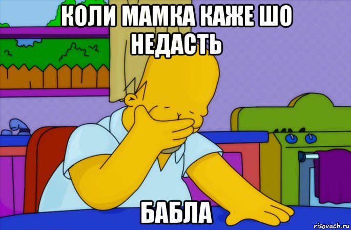 коли мамка каже шо недасть бабла, Мем Homer simpson facepalm